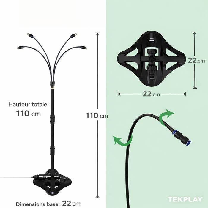système brumisateur extérieur 110 cm sur pied 4 têtes  – TEKPLAY – Arroseur jardin terrasse