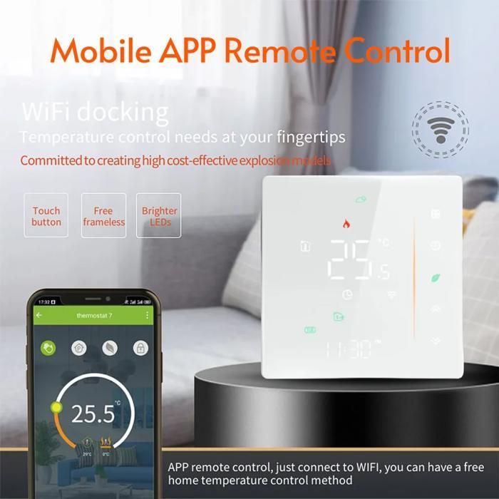Thermostat intelligent - YYV - Wi-Fi - Tactile - Compatible Alexa et Google Home - 16A chauffage sol