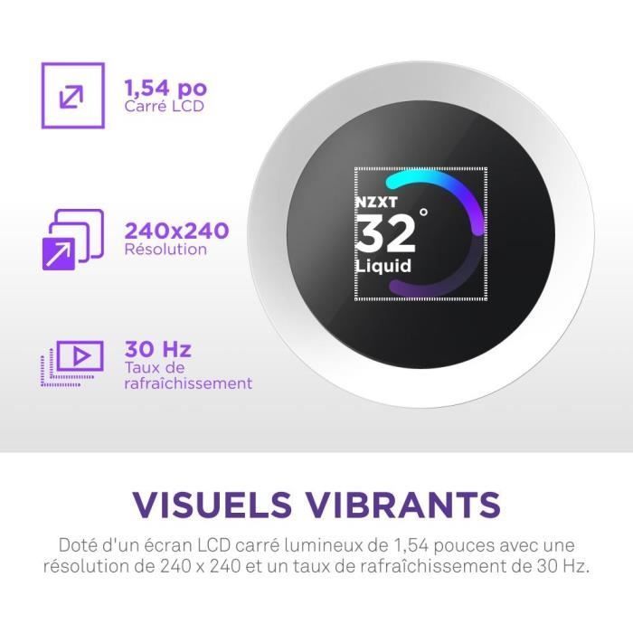 Watercooling - NZXT - RL-KR240-W2 - Kraken Plus 240 RGB - Écran carré 1.54