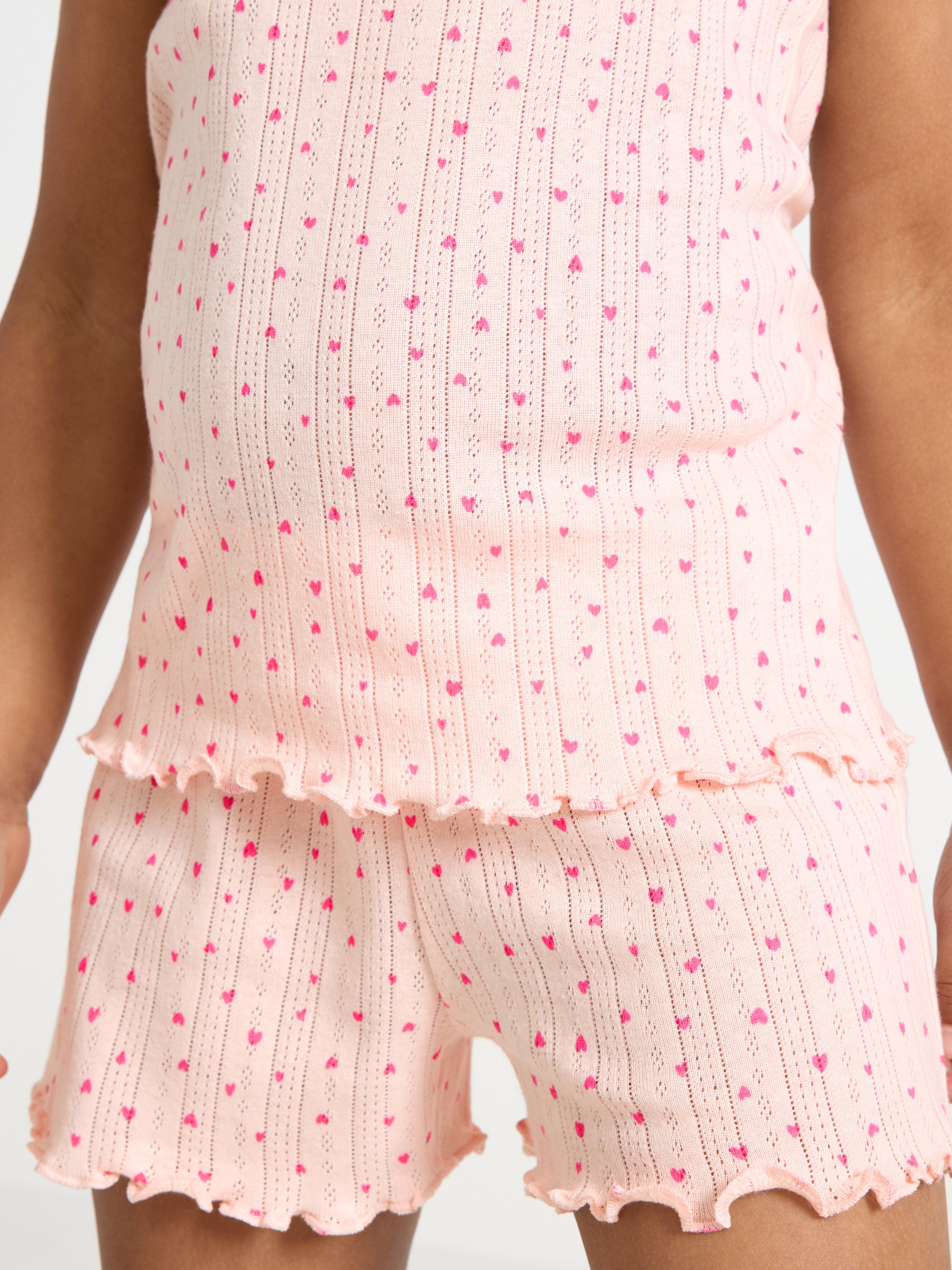 Pijama de malha rosa claro