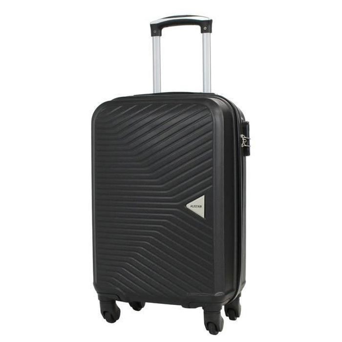 Maleta de cabina y neceser Alistair de 4 ruedas - Colección Iron - ABS ultrarresistente - Negro