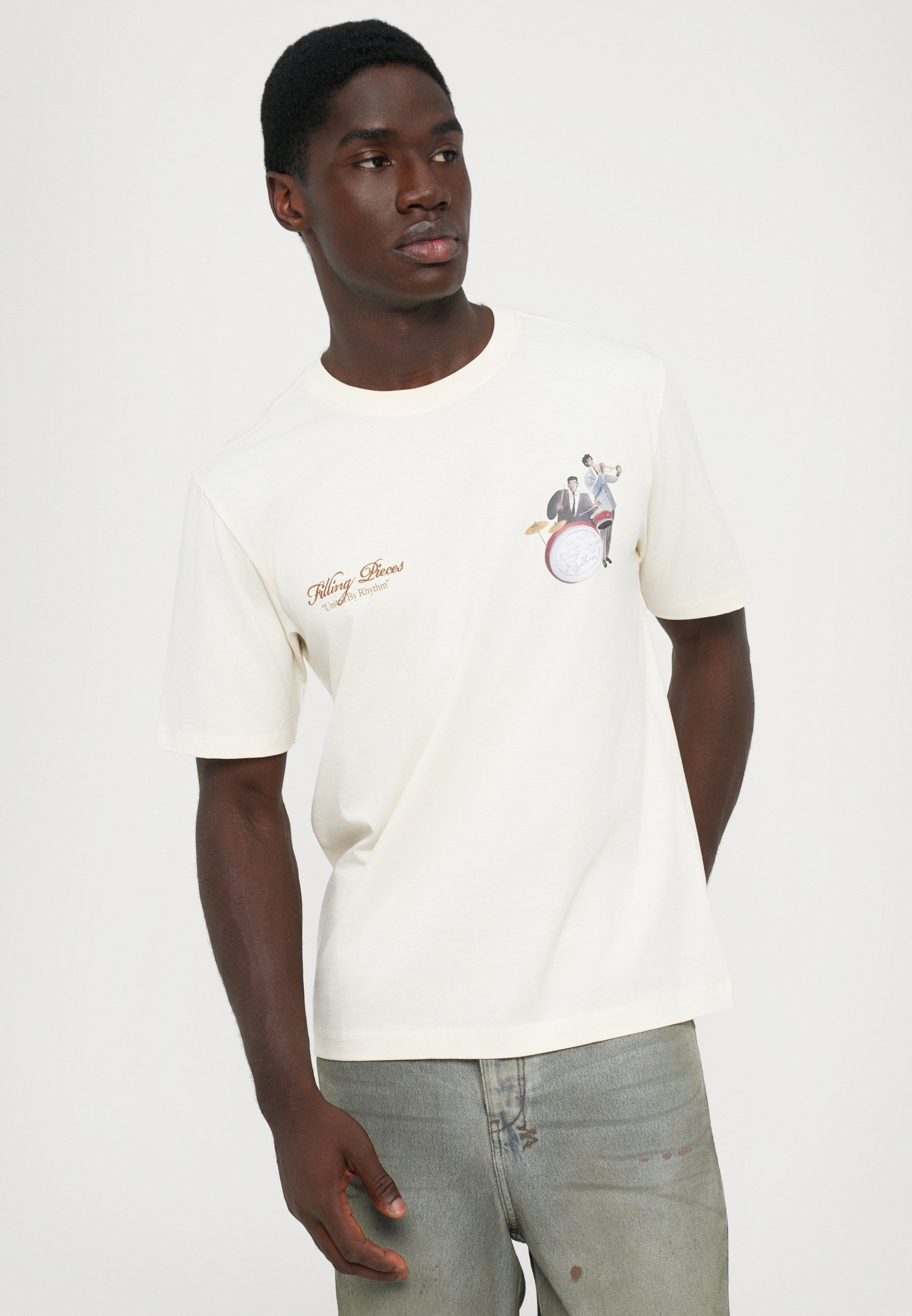 Filling Pieces BAND - T-shirt stampata - bianco antico
