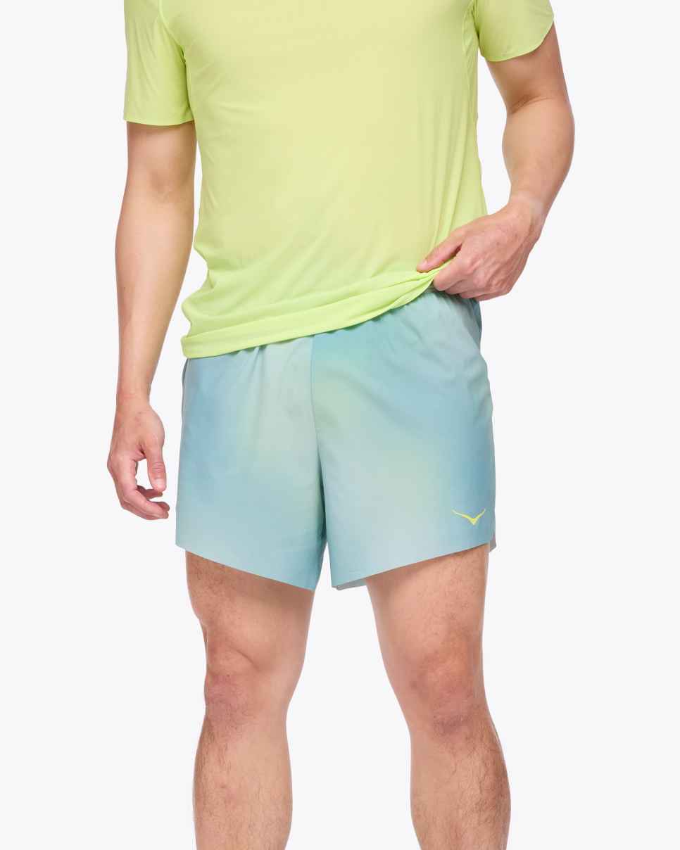 HOKA Glide 5-inch short met korte hardloopprint