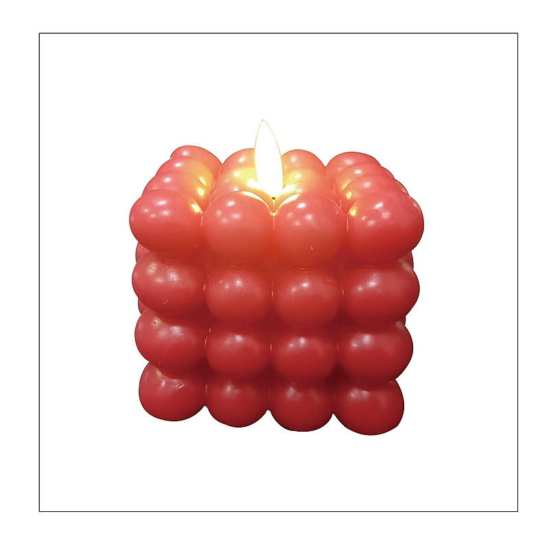 Lampe LED Cube Vie Selected 8,5 x 8,5 x 7,5 cm avec minuterie rouge