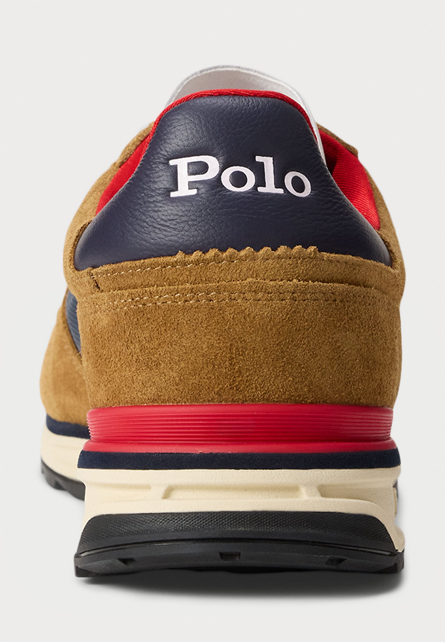 Polo Ralph Lauren VARICK SUEDE & OXFORD SNEAKER UNISEX - Sneakers - bruin/marineblauw/rood