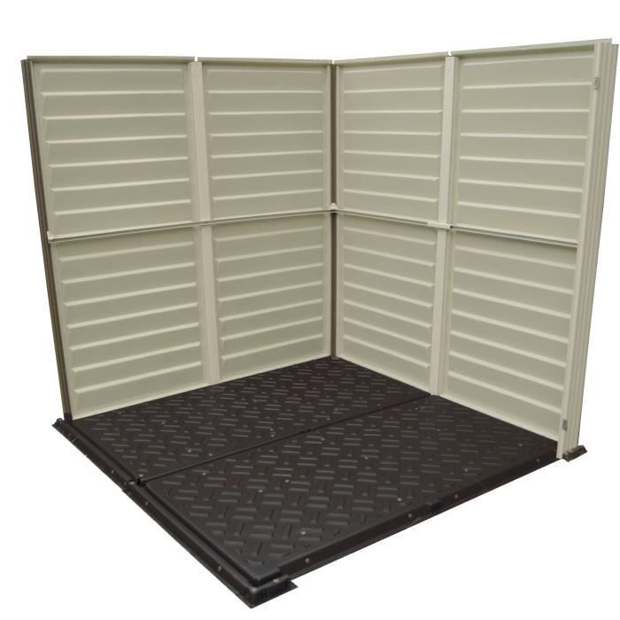 Casetta da giardino - PVC - DURAMAX - 3,50 m² + pavimento - Grigio chiaro / Antracite - DUSMATE66PR
