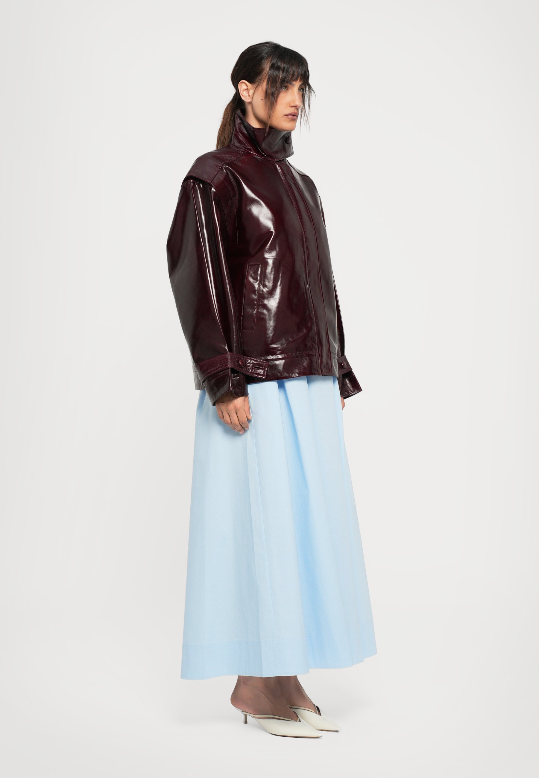 Übergroße Lederjacke - Zinfandel