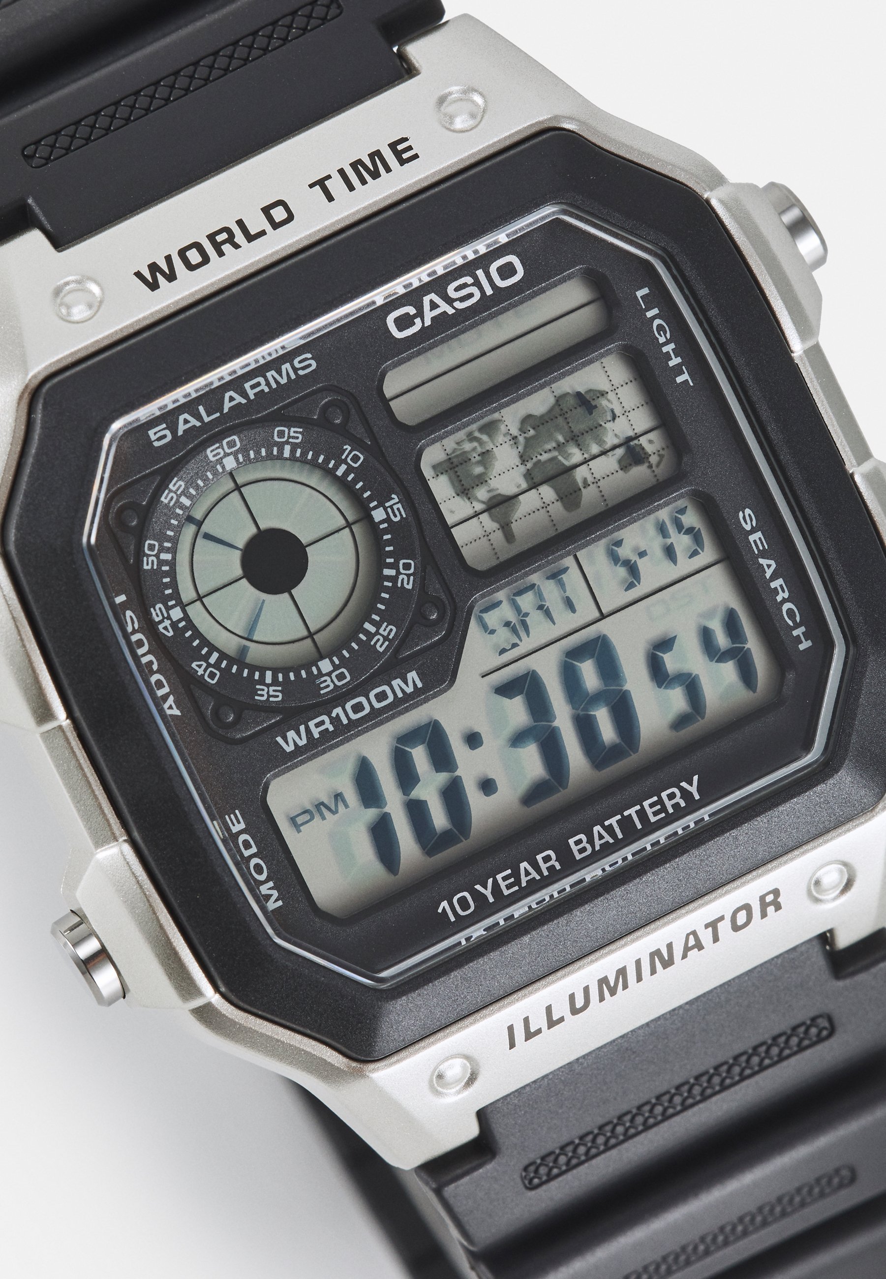 Casio UNISEX - Zegarek cyfrowy - czarno-srebrny