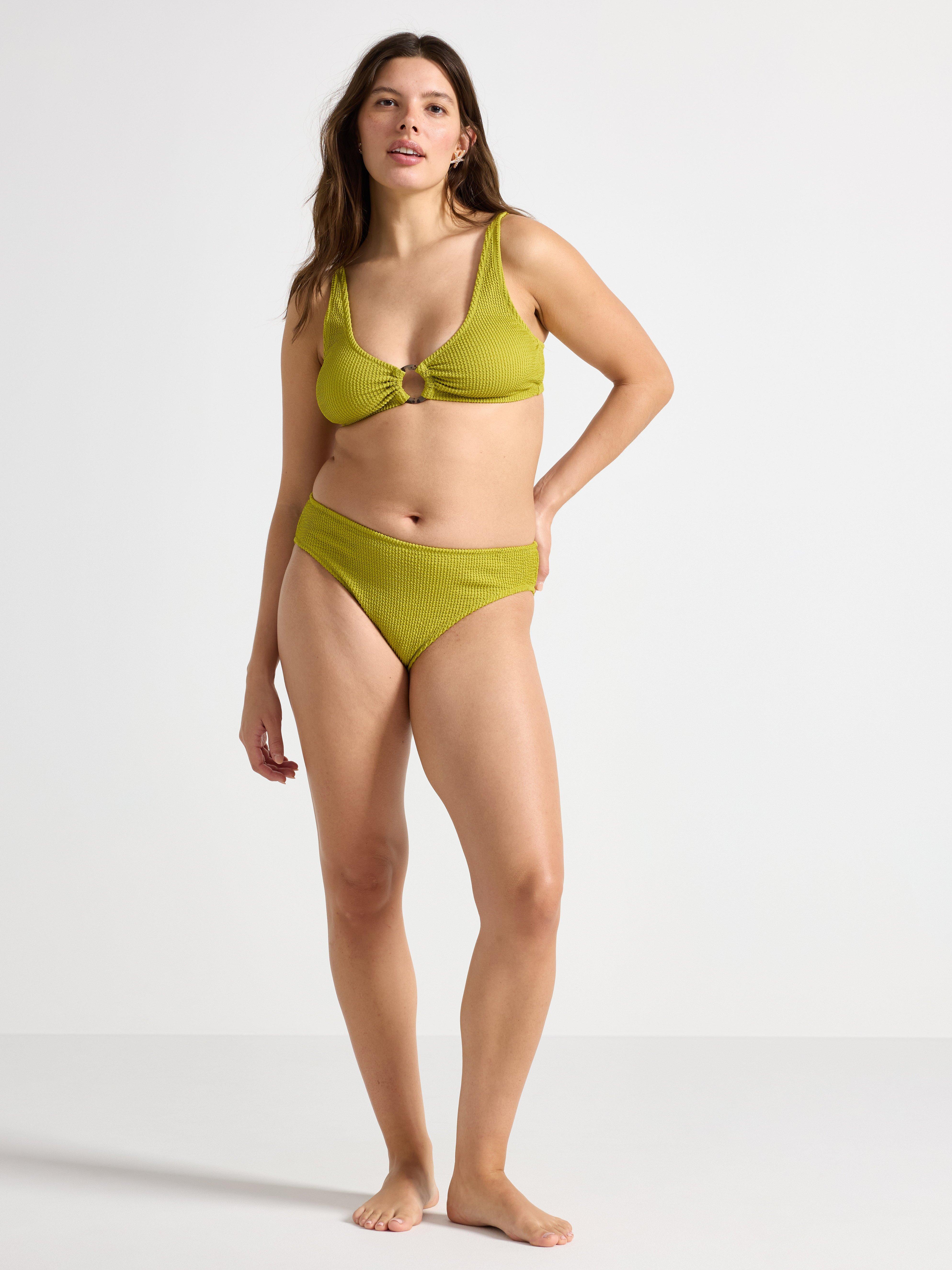 Krinklad bikiniöverdel Light Dusty Lime