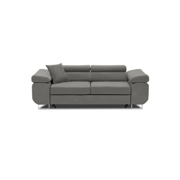Elegancka sofa 2-osobowa rozkładana stylowa velvet Szara