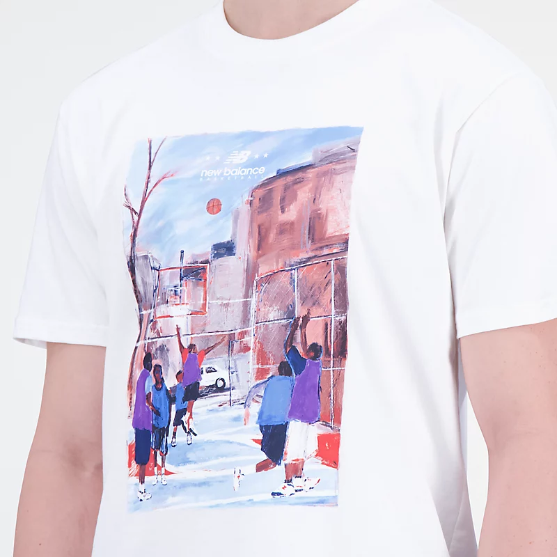 Férfi Hoops Grafikai Pamut Jersey Rövid Ujjú Póló - TENGERI SÓ