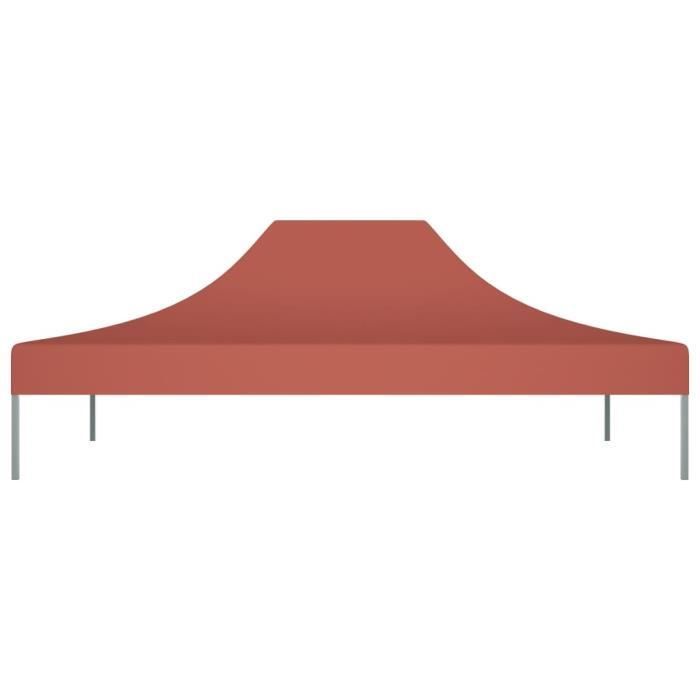 Déco Toit de tente de réception - Toile de Tonnelle 4x3 m Terre cuite 270 g-m² Pour Extérieur Terrasse Jardin - 5561