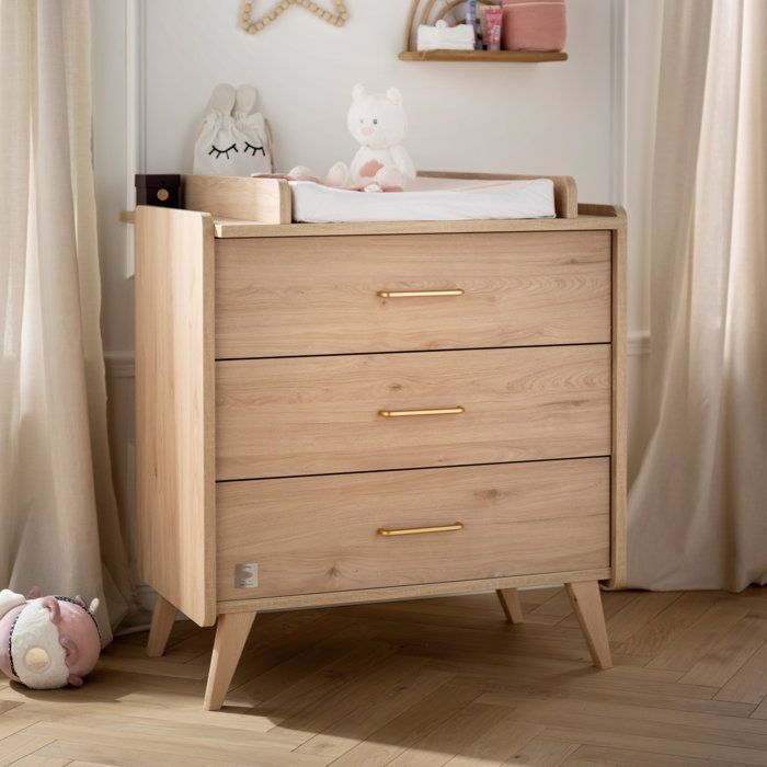 Commode à langer - SAUTHON - Arty - 3 tiroirs - Chêne Suave
