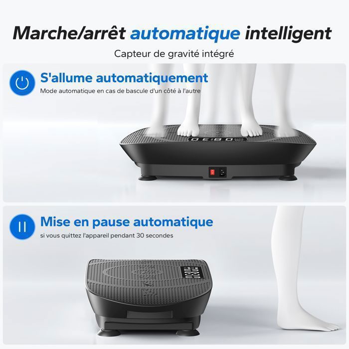 Vibration Plate with Remote Control – MERACH – 11 Levels – Integrated Bluetooth – 200 kg Max – Black