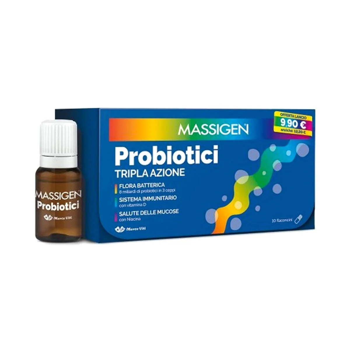 MASSIGEN Massigen Probióticos 10 botellas X 8 ml fermentos lácticos vivos
