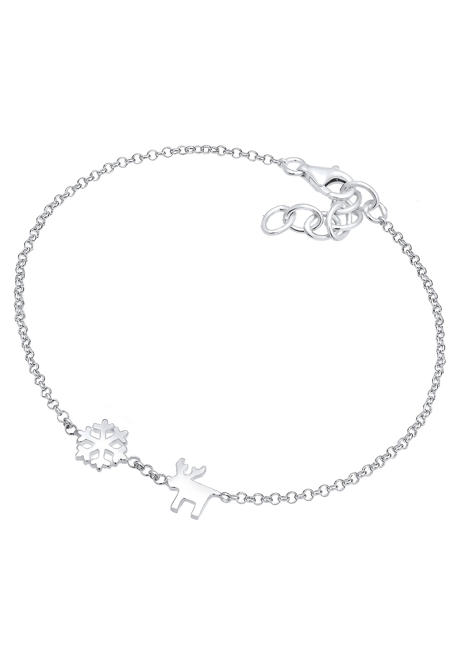 Elli Femme Pendentif de Renne Flocon de Neige en Argent Sterling 925