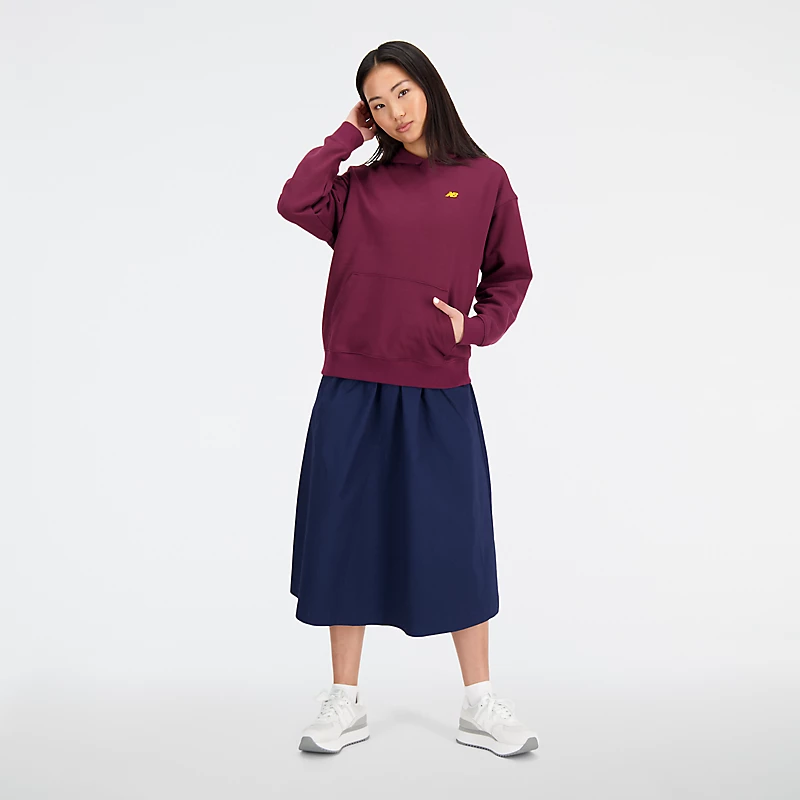 Φούτερ με κουκούλα Femme Sport Essentials Premium από φλις – NB BORGUNDY