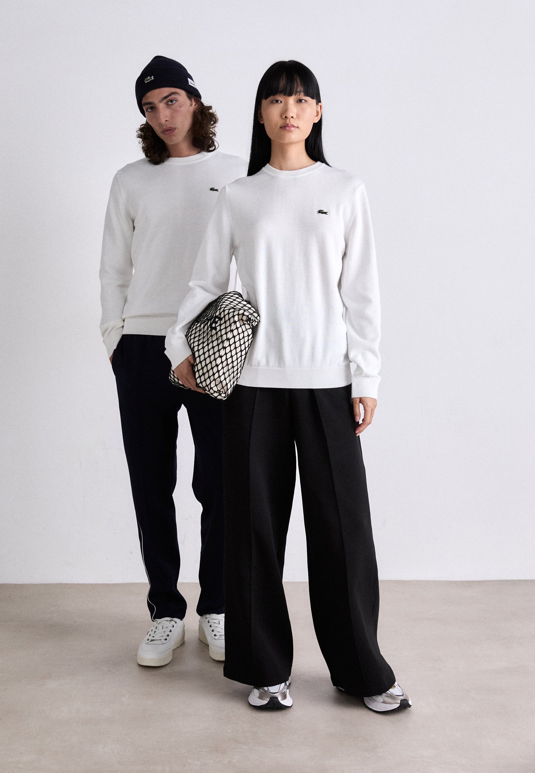 Pull Lacoste unisexe - couleur farine