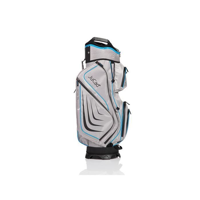 Bolsa de golfe JuCad Captain Dry - Cinza/Azul - 14 compartimentos completos - Bolso impermeável