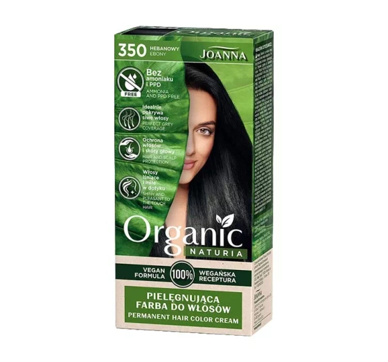 Joanna Naturia Organic pielęgnująca farba do włosów 350 Hebanowy