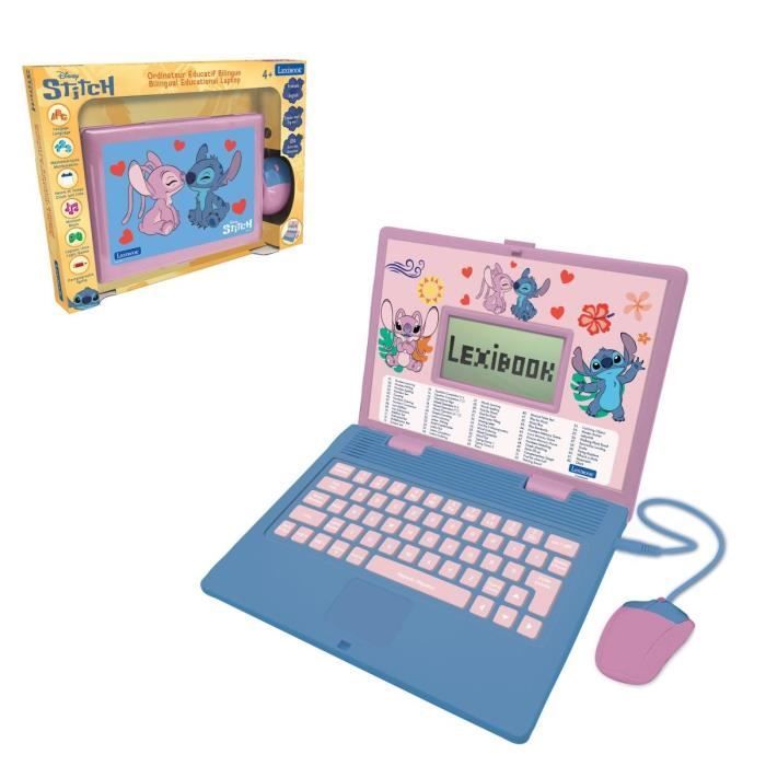 EXCLUSIVE bilingual educational computer for Stitch and Angel – 124 activities (French-English)
