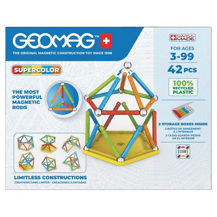 Geomag Super Color Recycled 42 pièces multicolores