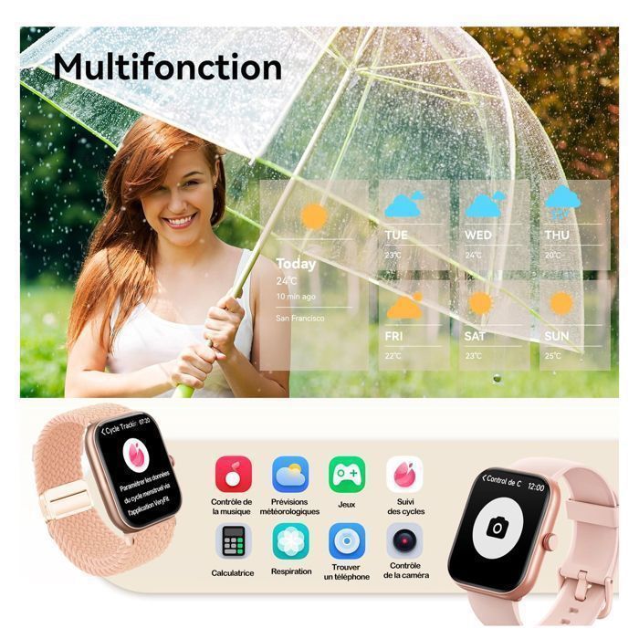 Reloj inteligente WENZYLIQUOX - ATS3085L - Pantalla de 1,91