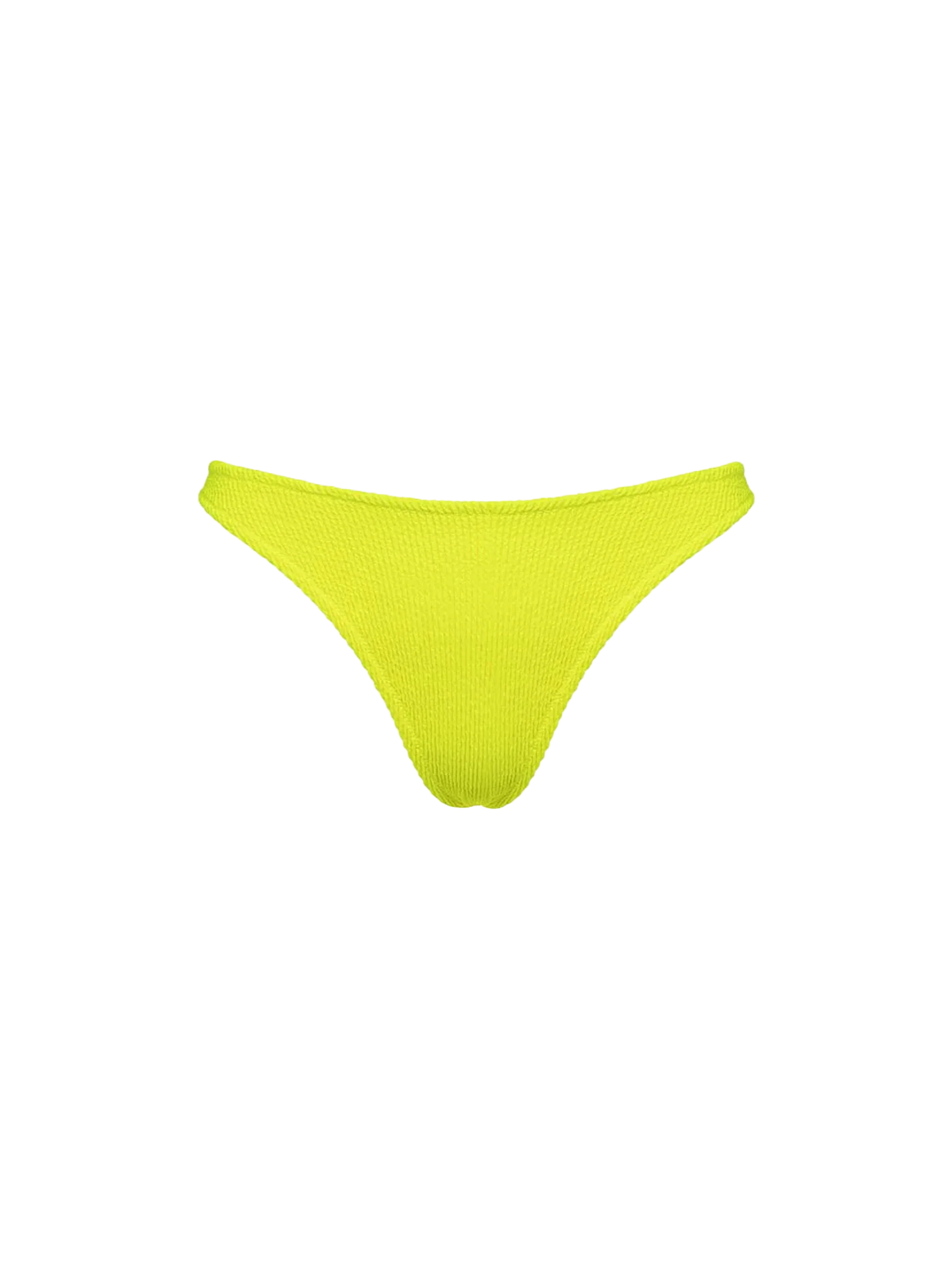 Naomi dames zwembroek met hoge taille in fluorescerend geel