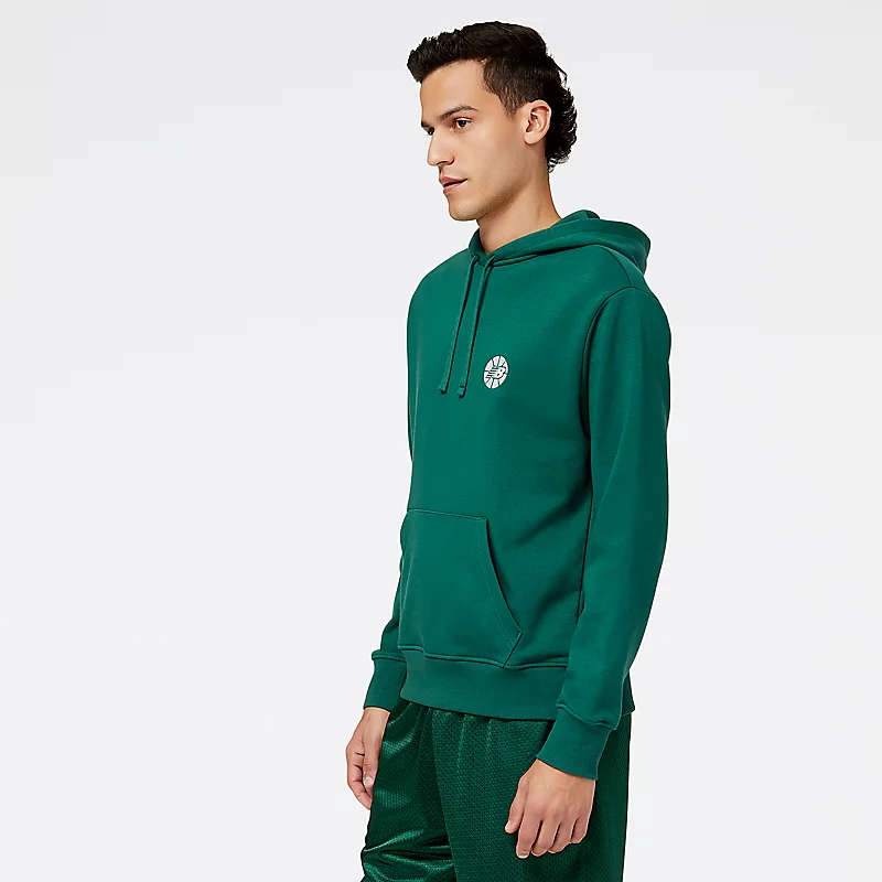 Bluzy z kapturem NB Hoops Essentials Fundamental dla mężczyzn – TEAM FOREST GREEN