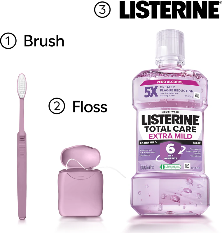 Enxaguante bucal Listerine Total Care Extra Suave