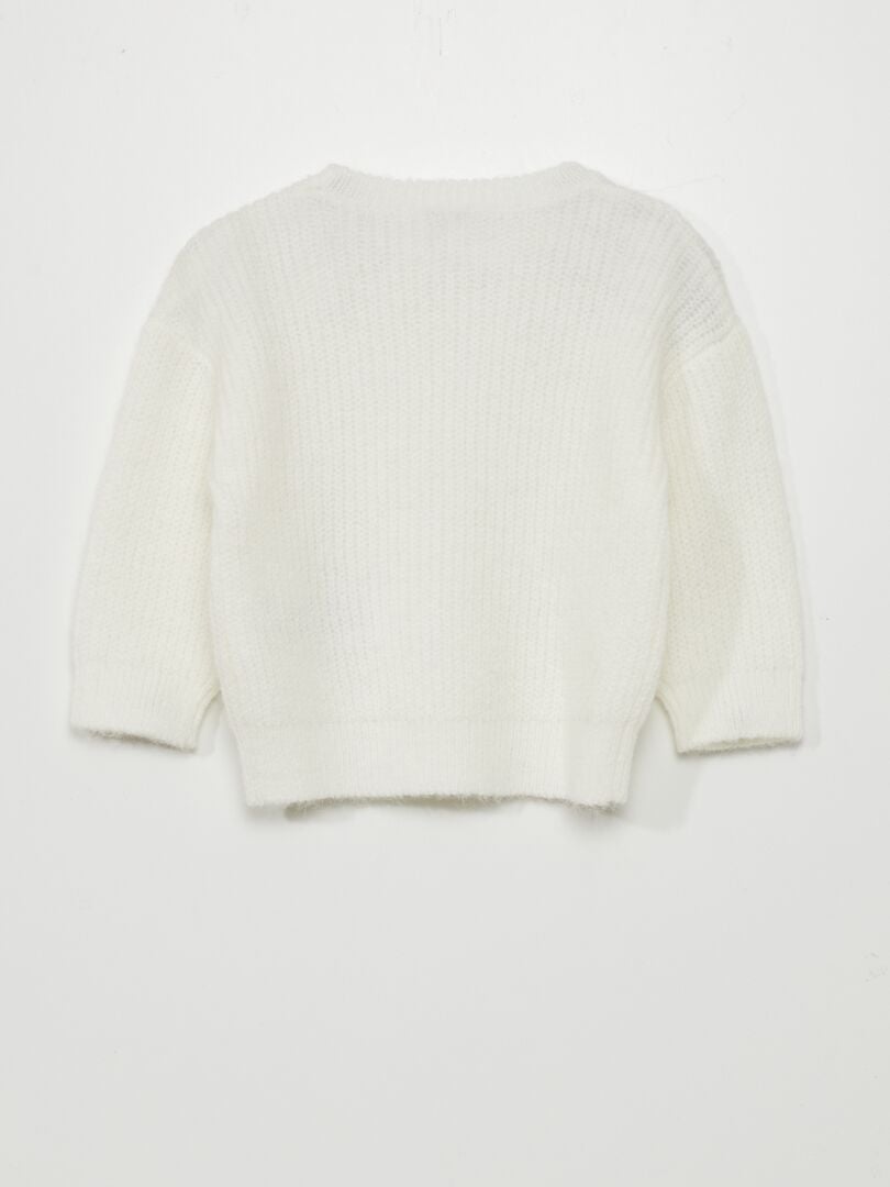 Suéter de malha estampado - BRANCO