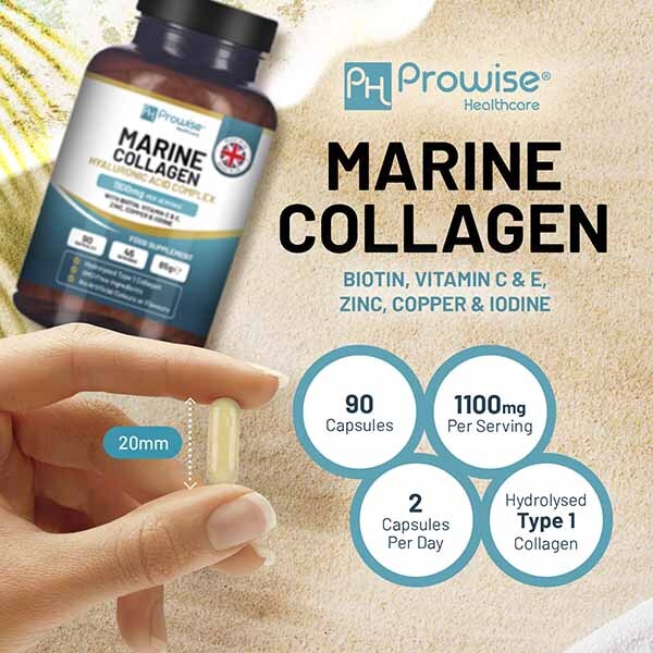 Prowise Colagen Marin cu Acid Hialuronic 1100mg 90 Capsule