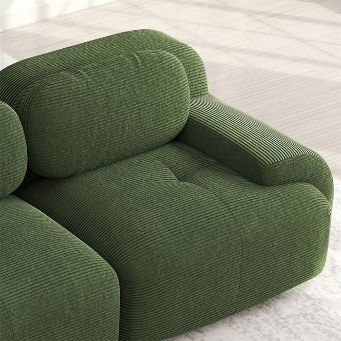 DRIPEX Canapé 3 places modulable en velours côtelé haut de gamme,sans montage,accoudoirs ergonomiques,Vert