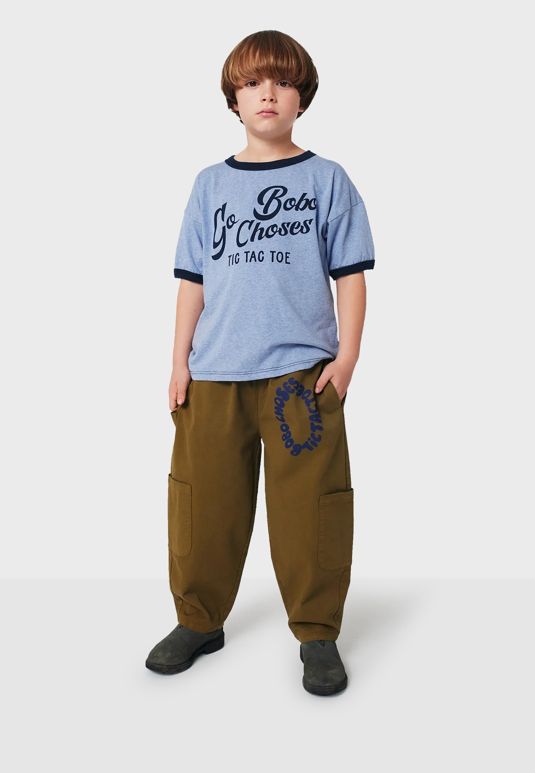 Bobo Choses Print T-Shirt – meliertes Blau