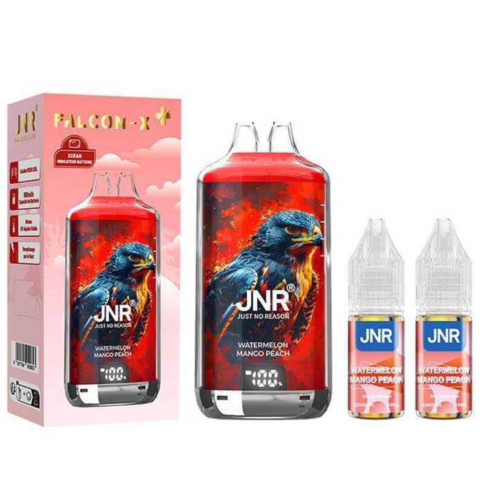 JNR – Wassermelone-Mango-Pfirsich-Set, 28.000 Züge – 2 x 10 ml – Falcon-X