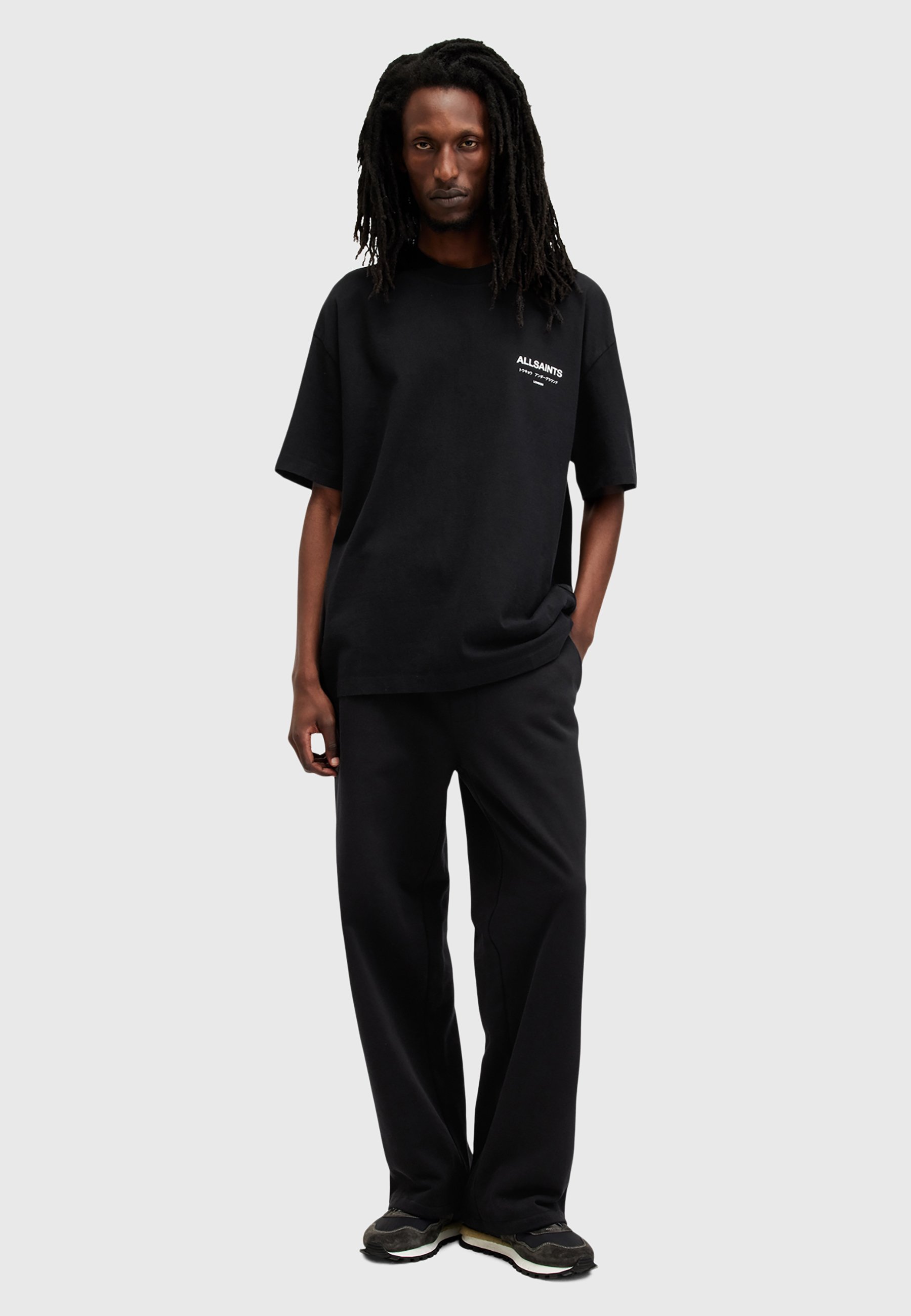 T-shirt imprimé AllSaints UNDERGROUND CREW - noir de jais