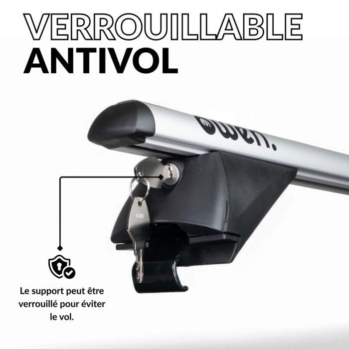 Barras de techo universales - Owen 3.0 - Aluminio - 120 cm - Rieles cerrados o integrados - Hasta 90 kg