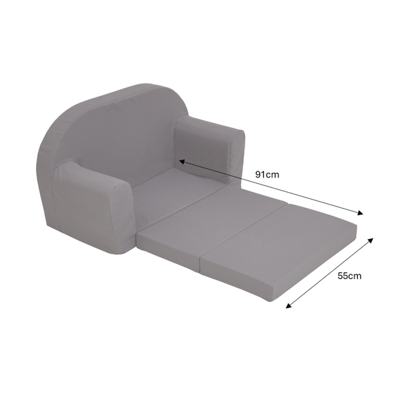Kindersofa ausklappbar, grau