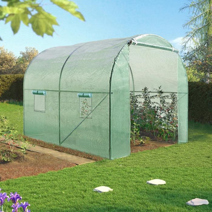 IDMARKET Invernadero túnel de jardín verde ROMA 2x3m