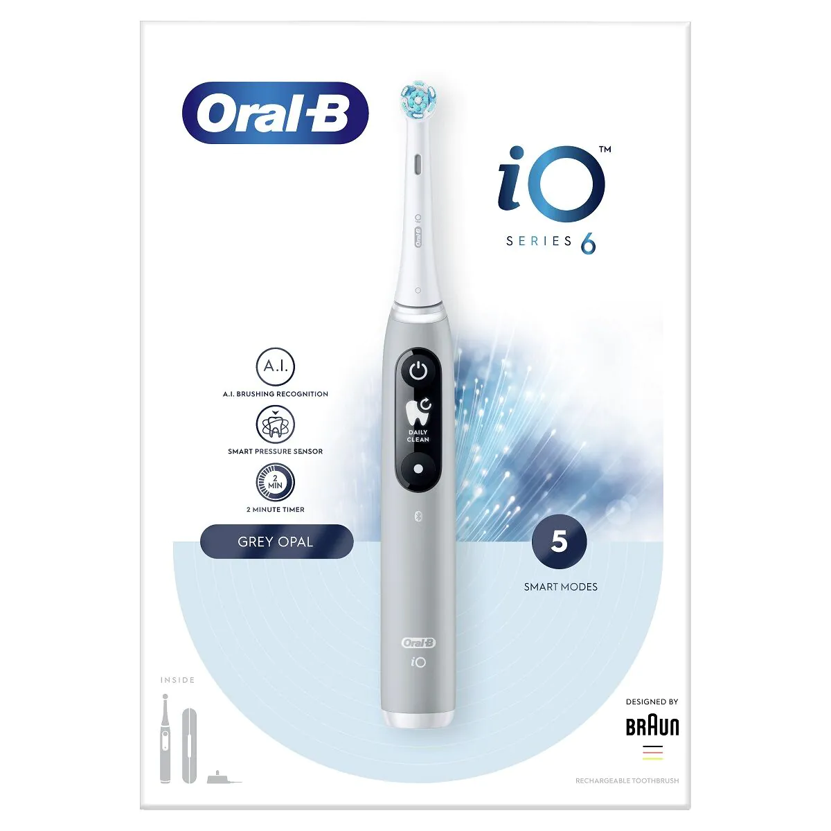 Oral-B Io Szczoteczka Elektryczna Series 6 Grey z Technologią Magnetyczną