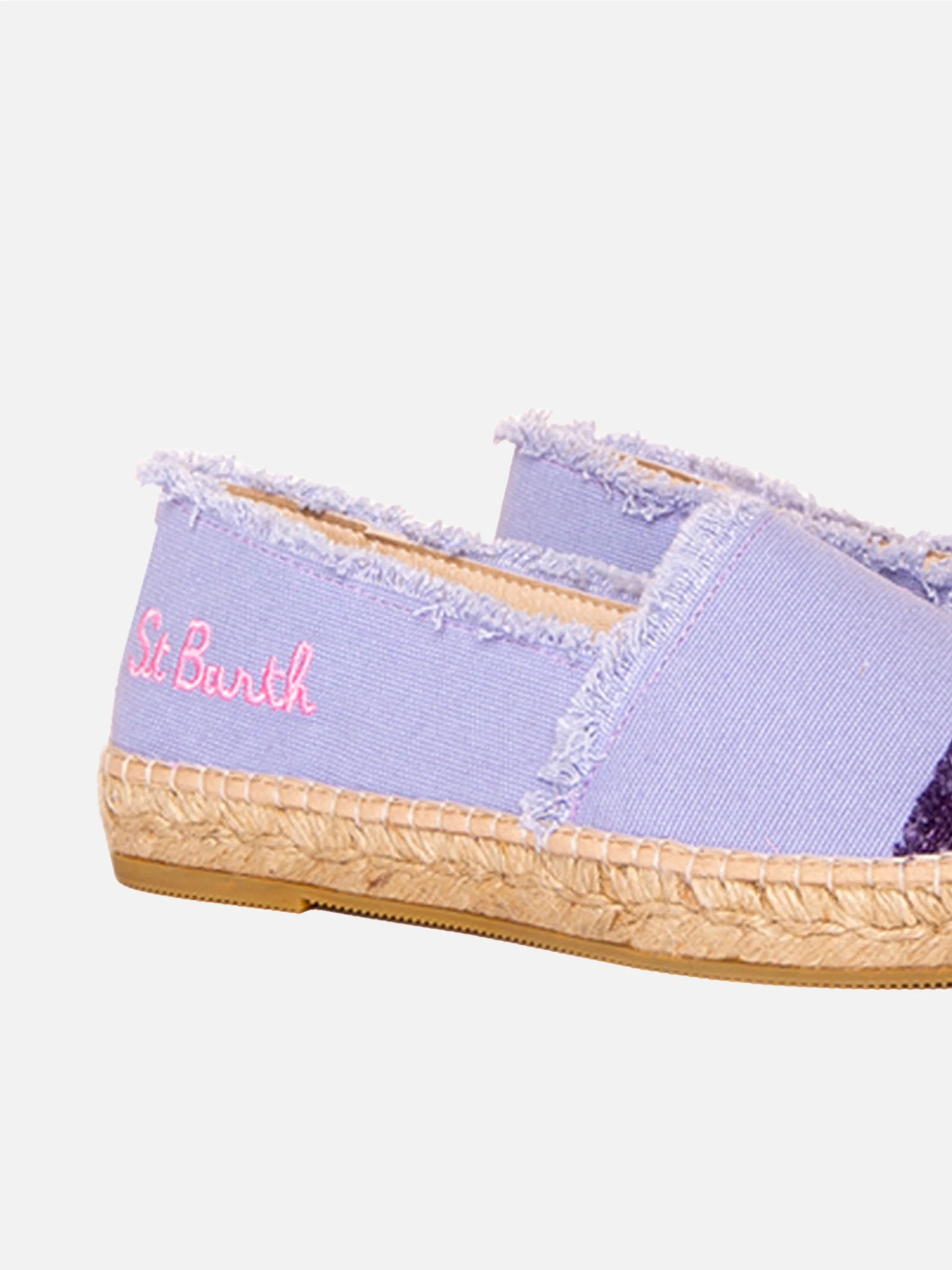 Lila platnene espadrile s vezom