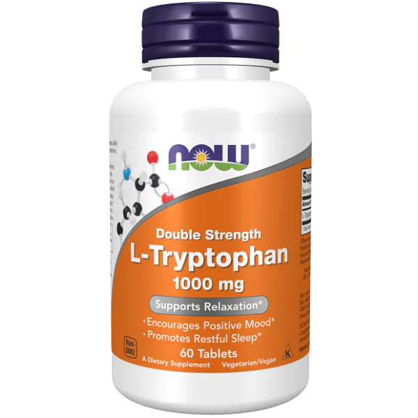 Now Foods L-Tryptophan 1000 Mg Double Strength, Tabletki