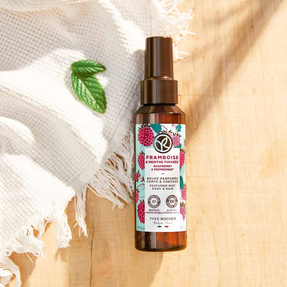 Spray perfumado com framboesa e hortelã-pimenta