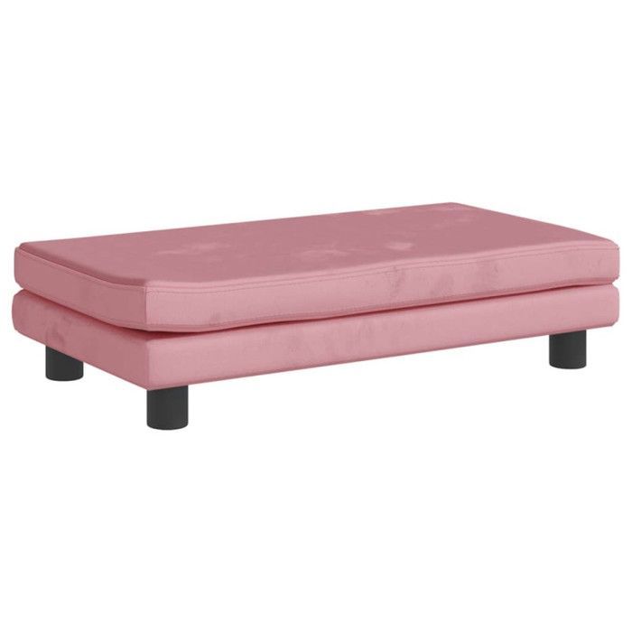 vidaXL Canapé avec repose-pied pour enfants rose 100x50x30 cm velours 3196410