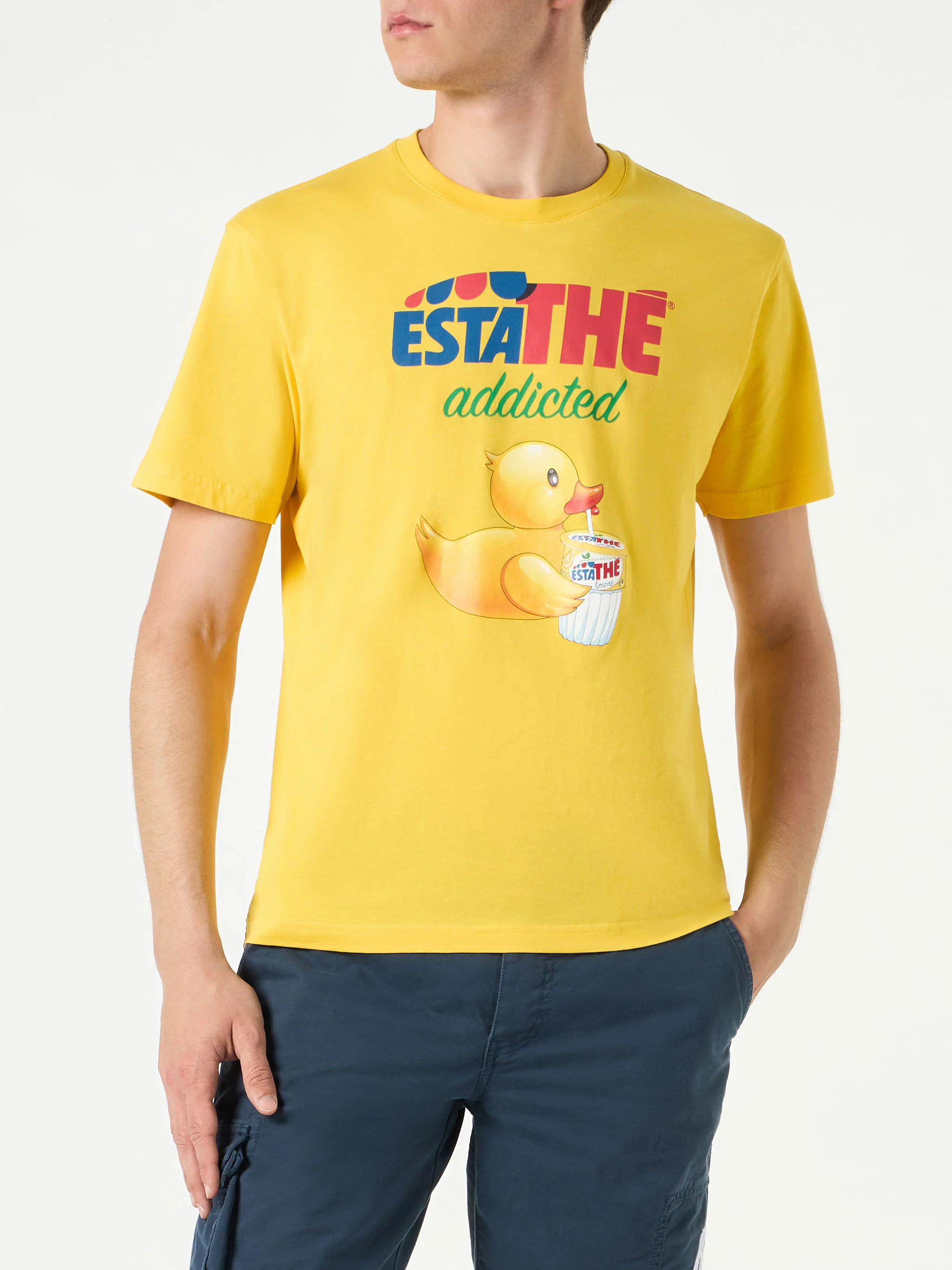 Estathé katoenen T-shirt voor heren met eendenprint | ESTATHE' EDITION