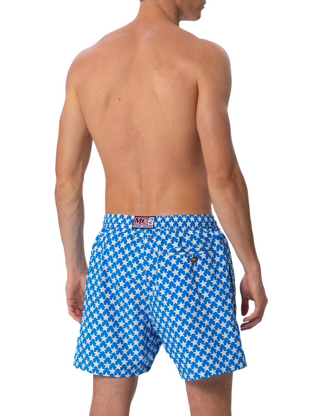 Man Lighting 70 Mid-Length Swim Shorts | Seastar Print | Lightweight & Quick Drying | Elastic Waistband with Adjustable Drawcord | MC2 Saint Barth