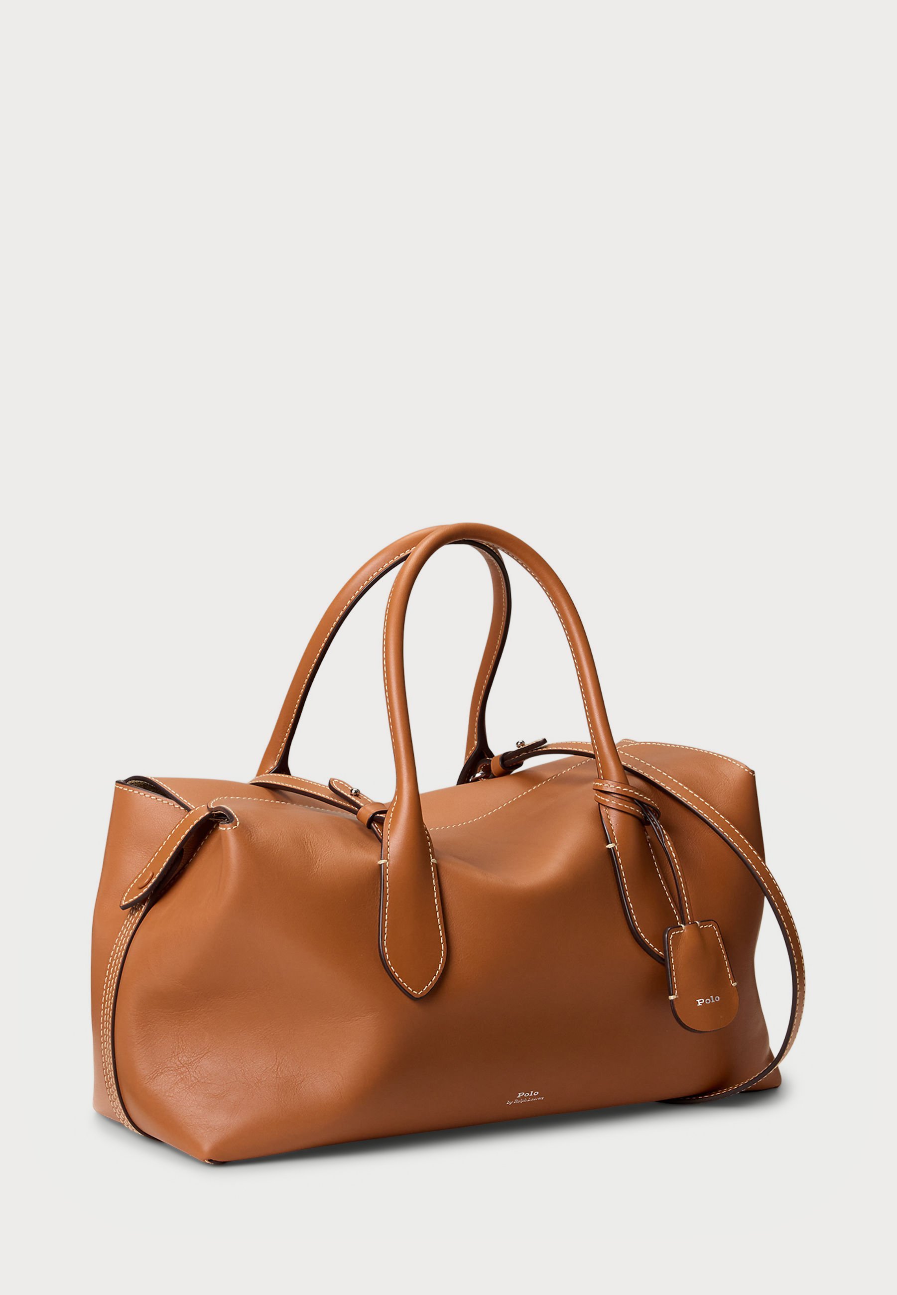 Polo Ralph Lauren BELLPORT LEREN SATCHEL - Handtas - cognac