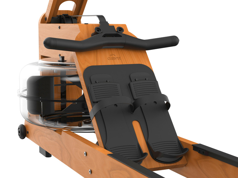 CRIVIT Water Rowing Machine, Oak, Connected Training