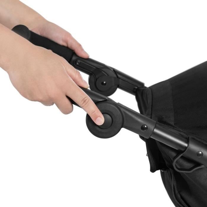 HAUCK - Poussette tout terrain - RUNNER 2 - 3 roues - Pliage à 1 main - Noir