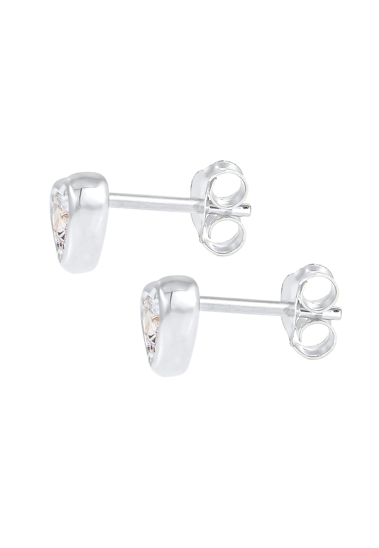 Elli Femmes clous d'oreilles cœur amour avec cristaux de zirconium en argent sterling 925